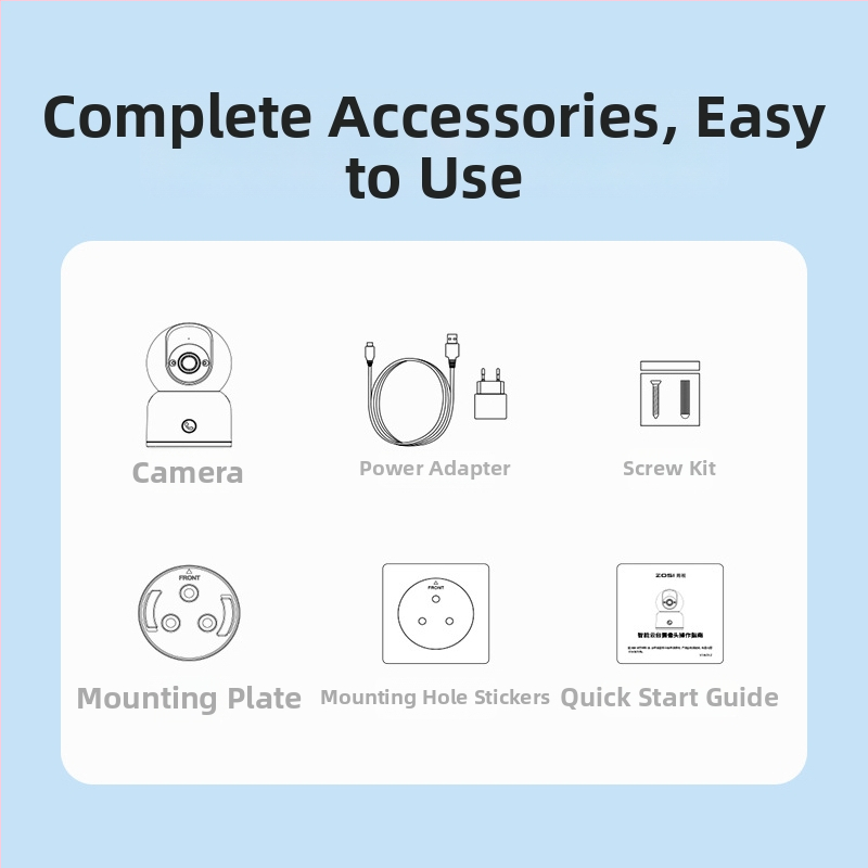 Cameră wireless Wi‑Fi pentru interior cu recunoaștere facială AI, obiectiv 4 mm, vedere IR nocturnă de până la 10 m, utilizare în interior, alimentare 5V