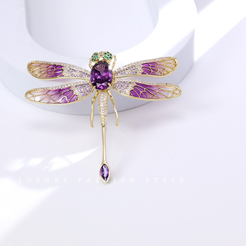 Dragonfly broš s sintetičkim cirkonima, dvostruka upotreba, dodatak za sako ili kaput, Vintage/Palace stil, klasifikacija stila Fresh and Sweet, vrsta: broš, proljeće 2023