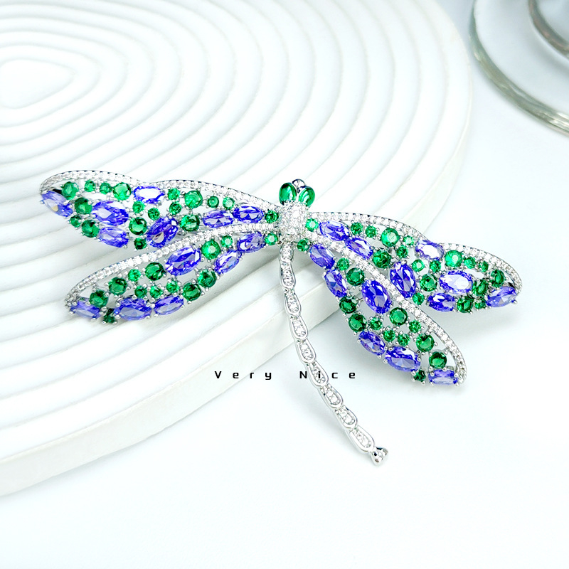 Dragonfly broš s sintetičkim cirkonima, dvostruka upotreba, dodatak za sako ili kaput, Vintage/Palace stil, klasifikacija stila Fresh and Sweet, vrsta: broš, proljeće 2023