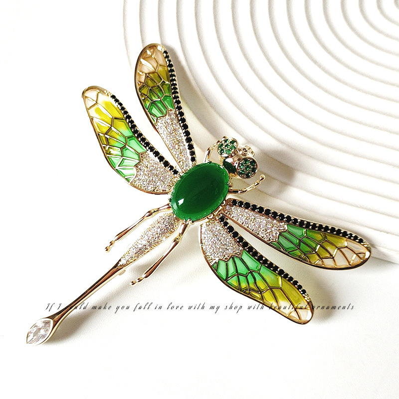 Dragonfly broš s sintetičkim cirkonima, dvostruka upotreba, dodatak za sako ili kaput, Vintage/Palace stil, klasifikacija stila Fresh and Sweet, vrsta: broš, proljeće 2023
