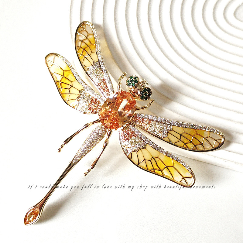 Dragonfly broš s sintetičkim cirkonima, dvostruka upotreba, dodatak za sako ili kaput, Vintage/Palace stil, klasifikacija stila Fresh and Sweet, vrsta: broš, proljeće 2023