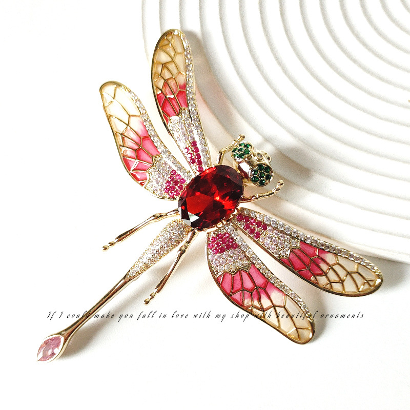 Dragonfly broš s sintetičkim cirkonima, dvostruka upotreba, dodatak za sako ili kaput, Vintage/Palace stil, klasifikacija stila Fresh and Sweet, vrsta: broš, proljeće 2023