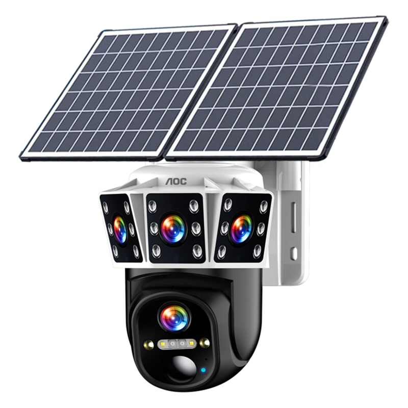 Solarna kamera za nadzor bez kabelskog napajanja, 360° vanjsko pokriće, vodootporna, AI pametne značajke, daljinski pristup putem mobitela, 5G