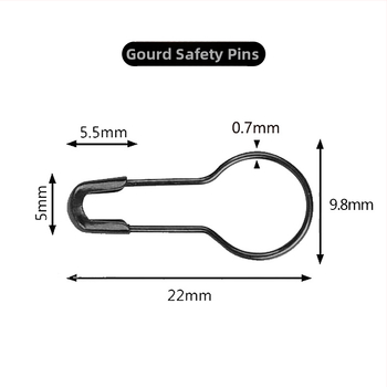 Tiger značka nerezová oceľ bezpečnostná ihla tvar gourd, séria 01, balenie 1000 ks