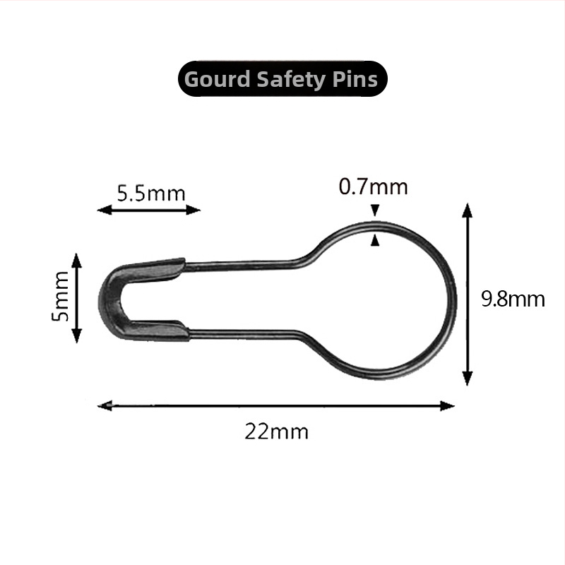 Tiger značka nerezová oceľ bezpečnostná ihla tvar gourd, séria 01, balenie 1000 ks