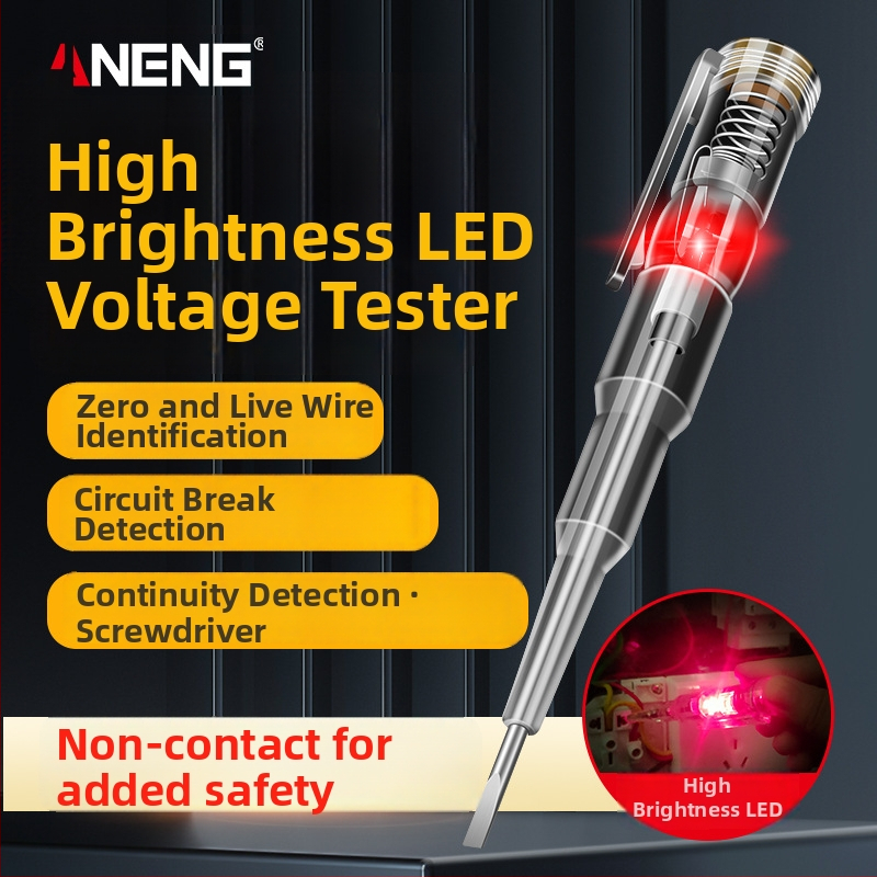 Višenamjenski tester napona u olovci sa jasnim LED osvjetljenjem, za kućnu upotrebu, raspon 70-250V, brend ANENG, pogodan za privatnu oznaku