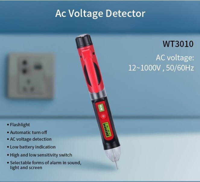 WINCACT WT3010 dvostrukog raspona inteligentni nekontaktni mjerač napona s breakpoint senzorom i zvučno-vizualnim alarmom