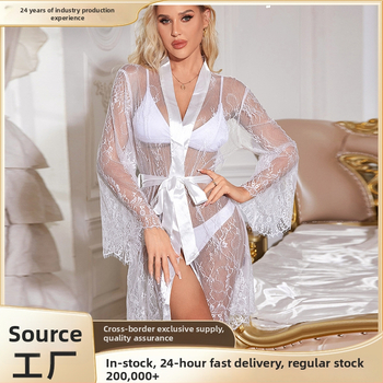 Seksi čipkasta noćna haljina od lažnog ledenog satena, minimalistički ženski kućni outfit