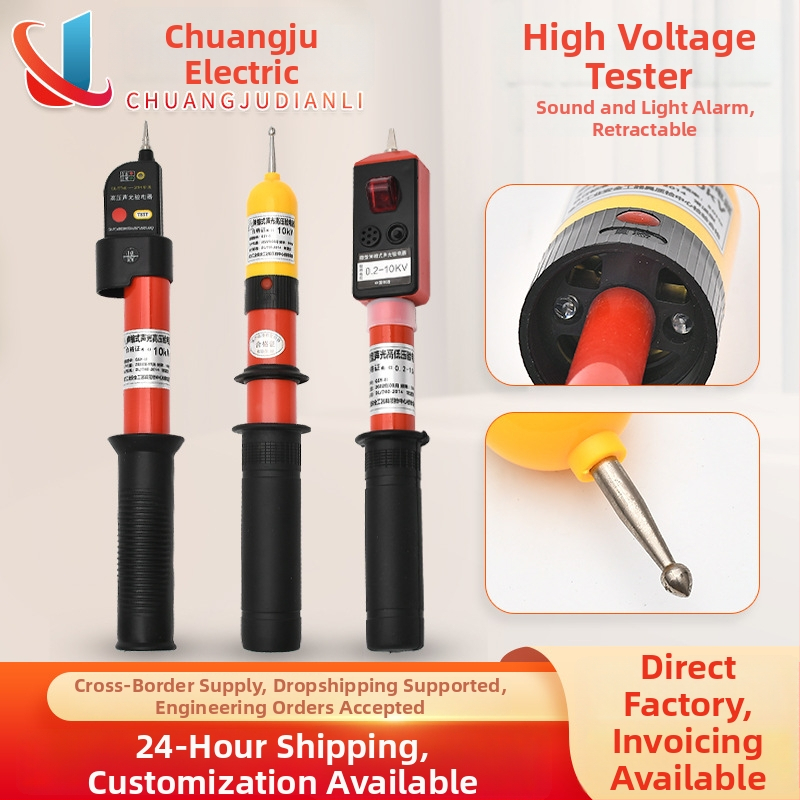 10 kV visokonaponski tester s teleskopskom šipkom i zvukovno‑vizualnim alarmom (za elektro radove)