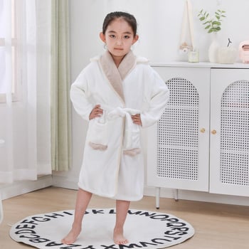 Παιδική ρόμπα από κοραλλοφλίς – παχιά, γρήγορα στεγνώνει, χωρίς αποκόλληση ινών, με ζώνη για φθινόπωρο-χειμώνα