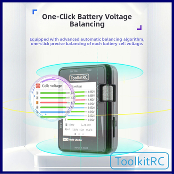 ToolkitRC MC8 Viacfunkčný digitálny displej na meranie napätia batérie a signálov PPM/PWM/SBUS