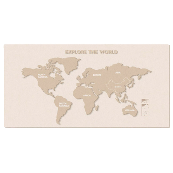 Világtérkép filc falikép utazási fotófalhoz – testreszabható, poliészterrostból készült, gravírozás/nyomtatás/szitanyomás