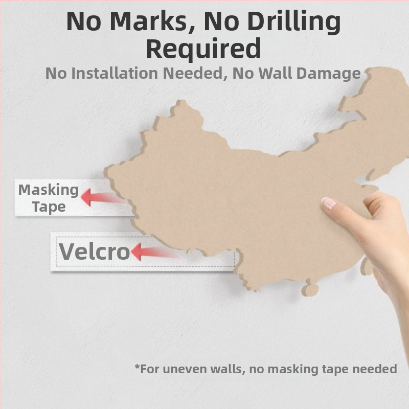 Világtérkép filc falikép utazási fotófalhoz – testreszabható, poliészterrostból készült, gravírozás/nyomtatás/szitanyomás