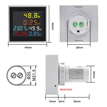 D48-2058 Visokoprecizan LCD digitalni mjerni uređaj za AC napon, struju, snagu i frekvenciju