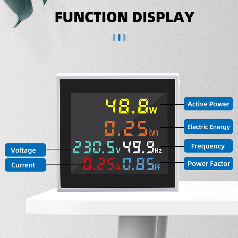 D48-2058 Visokoprecizan LCD digitalni mjerni uređaj za AC napon, struju, snagu i frekvenciju