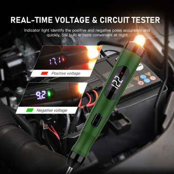 Digitális kijelzős autódiagnosztikai eszköz — villamos körök mérésére, modell P50, 12–24 V, autók és motorkerékpárok számára, üzemi hőmérséklet -10–40 °C