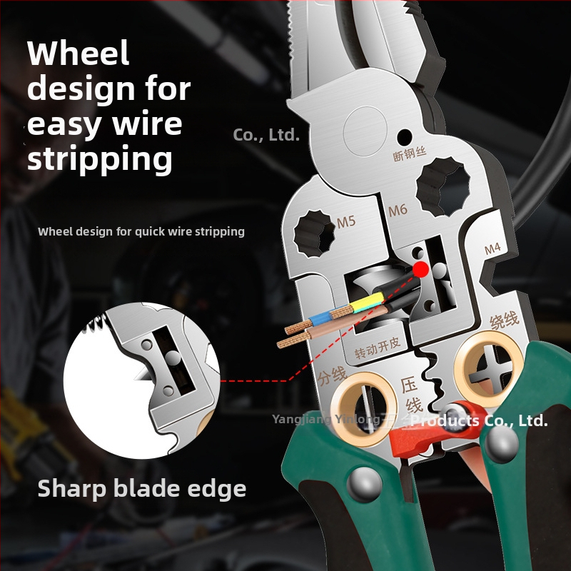 Elektrikárske viacúčelové kliešte na odizolovanie vodičov s testerom, nerezová oceľ, 285 g