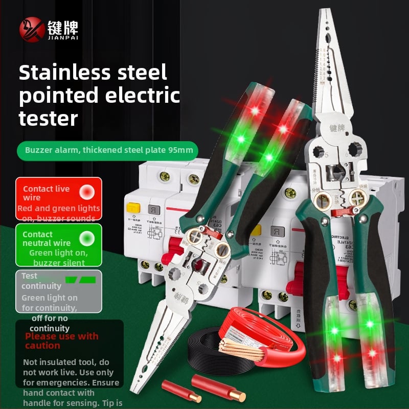 Clește pentru cabluri electrice multifuncțional cu tester, din oțel inoxidabil, 285 g