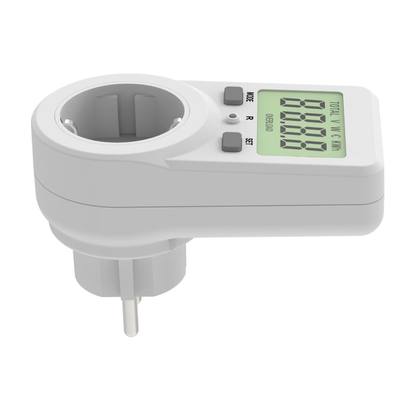 Európai teljesítménymérő aljzat - Teljesítményfigyelő intelligens számlázással - WATTSAVE réz vezetők, PC ház