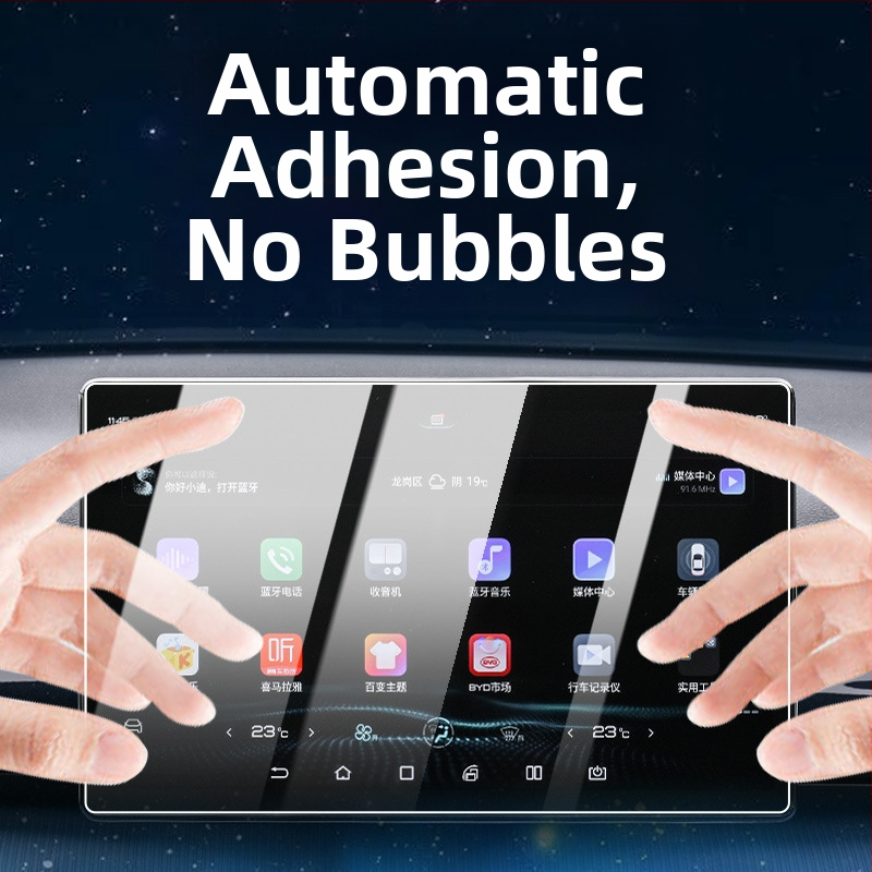 Zaštitni film za središnju kontrolu zaslona BYD Song Plus DMI, kaljeno staklo, otpornost na visoke i niske temperature, pozicija: središnja kontrola, universal EV kompatibilnost