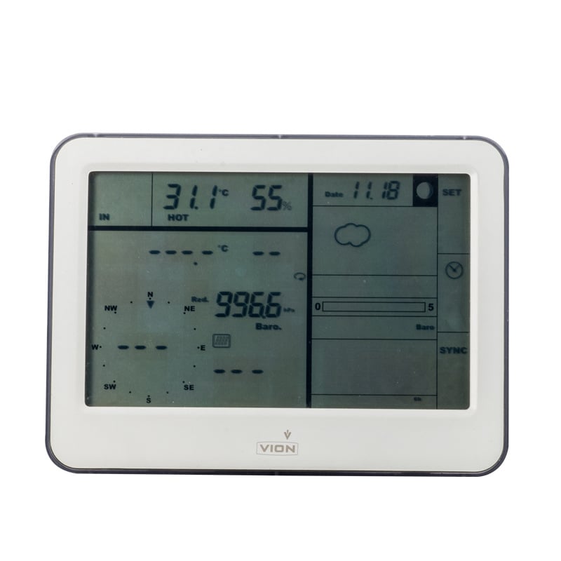 Безжичен анемометър и измервател за валежи – метеорологичен монитор, модел C6300raincapt, диапазон 9999, вместимост на валежи 9999, тегло 0.3 кг