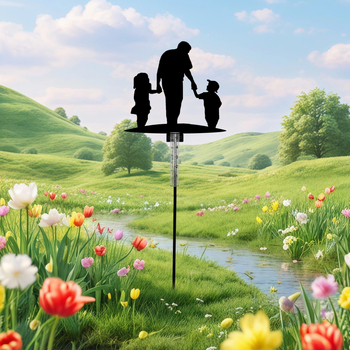 Vasból készült esőmérő sziluett a szülő–gyermek motívummal, Renuo, lyq006, otthoni dekoráció, európai stílus