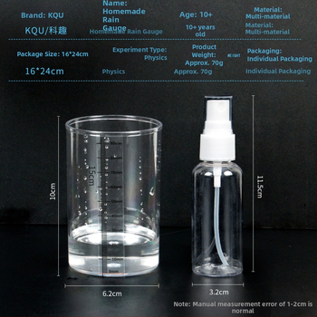 DIY dažďomer set – vedecký experiment pre deti 7–14 rokov, plast, balíček, video návod zahrnutý