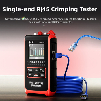 NF-916 Optický merací prístroj na výkon a detektor, mini štvorsediný prístroj pre vlákna, s hľadačom liniek; Rozsah merania -60 až +8 dBm, Presnosť ±0,3 dB, Pre testovanie optických vlákien