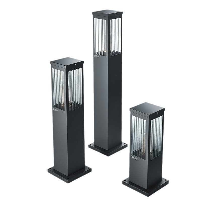 Solarna lampica za travnjak za vanjsku upotrebu, vodootporna, IP65, LED 12W, model Square Glass Lawn Lamp, nehrđajući čelik, trajanje osvjetljenja 12–16 sati