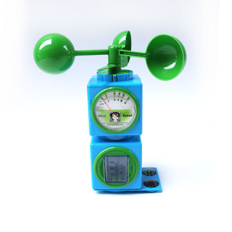 Σετ μετεωρολογικών επιστημονικών οργάνων για παιδιά — ανεμόλιθος, μετρητής ταχύτητας ανέμου, μετρητής βροχής, πυξίδα, θερμόμετρο; Μάρκα: Other; Ηλικία: 4–6 ετών; 3C: Άλλα παιχνίδια κάτω των 14