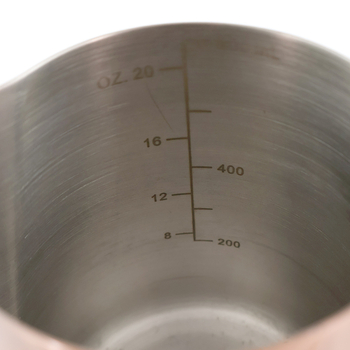 Διαβαθμισμένο ποτήρι καφέ από ανοξείδωτο χάλυβα με στόμιο, 600 ml, 304 ποιότητα, με αυτιά