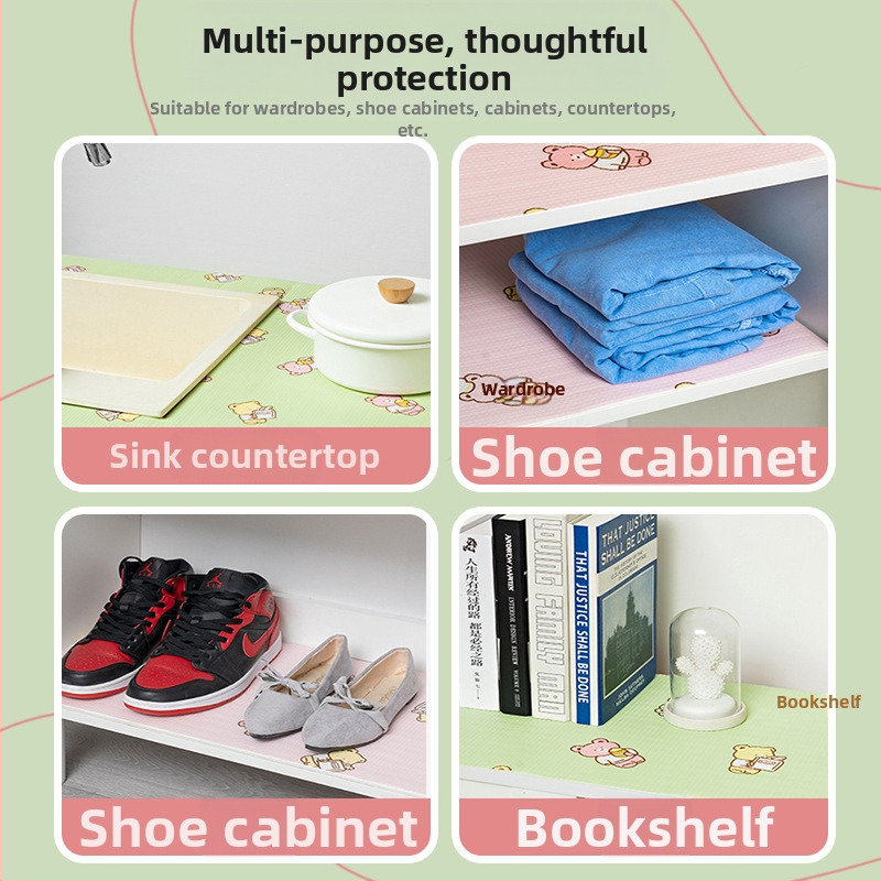 Kartúnový štýl – Podložka pre skrinky a kuchynské zásuvky – Materiál PE, vodeodolná vrstva PE bavlna, vlhkosťodolná podložka