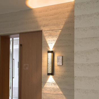 Εξωτερική αδιάβροχη τοίχικη λάμπα για βίλες και αυλή, ευρωπαϊκού στυλ κρύσταλλο φωτισμού, IP65, 111–240V, 20 LED, 3000K, ανοξείδωτο περίβλημα