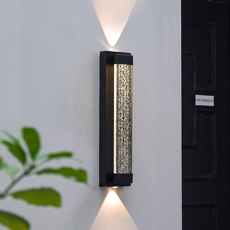 Εξωτερική αδιάβροχη τοίχικη λάμπα για βίλες και αυλή, ευρωπαϊκού στυλ κρύσταλλο φωτισμού, IP65, 111–240V, 20 LED, 3000K, ανοξείδωτο περίβλημα