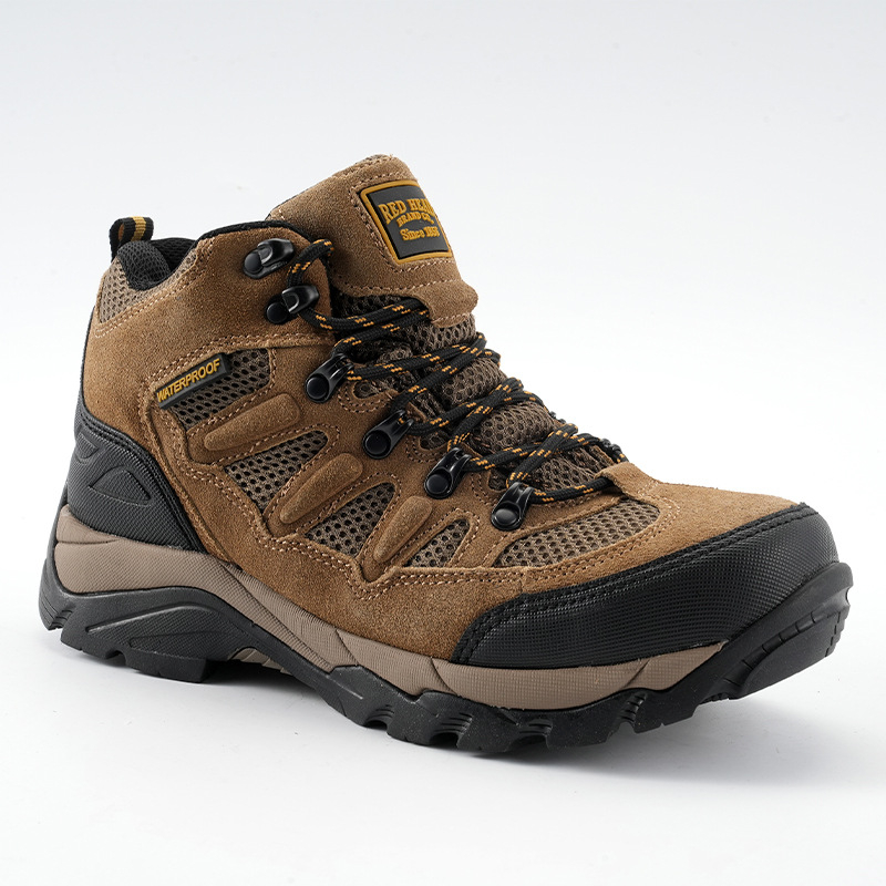 Delui Unisex Παπούτσια πεζοπορίας από nubuk, μεσαίου ύψους – Αντιολισθητική σόλα, μη μεταλλική προστασία δακτύλων, αντιδιάτρητα