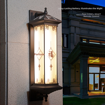 Vonkajšie solárne LED stenu svietidlo s hliníkovým puzdrom, IP65, 12W, stmievateľné