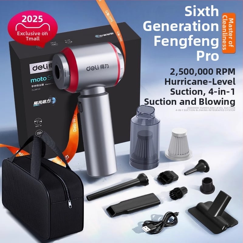 Ασύρματη φορητή ηλεκτρική σκούπα για αυτοκίνητο και σπίτι, διπλής χρήσης, 7.4V, 120W, 4000 Pa ρουφήξη