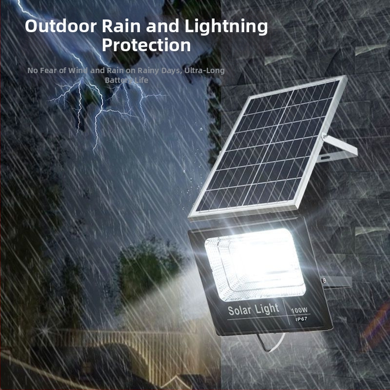 Solarni reflektor za dvorište i ulicu, unutarnja i vanjska upotreba, IP67, 6V, 40–500W, daljinski upravljač