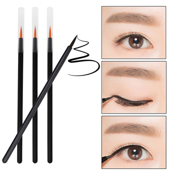 Četkica za eyeliner s poklopcem, vlaknaste četke, 50 komada u pakiranju, plastična drška, prijenosna