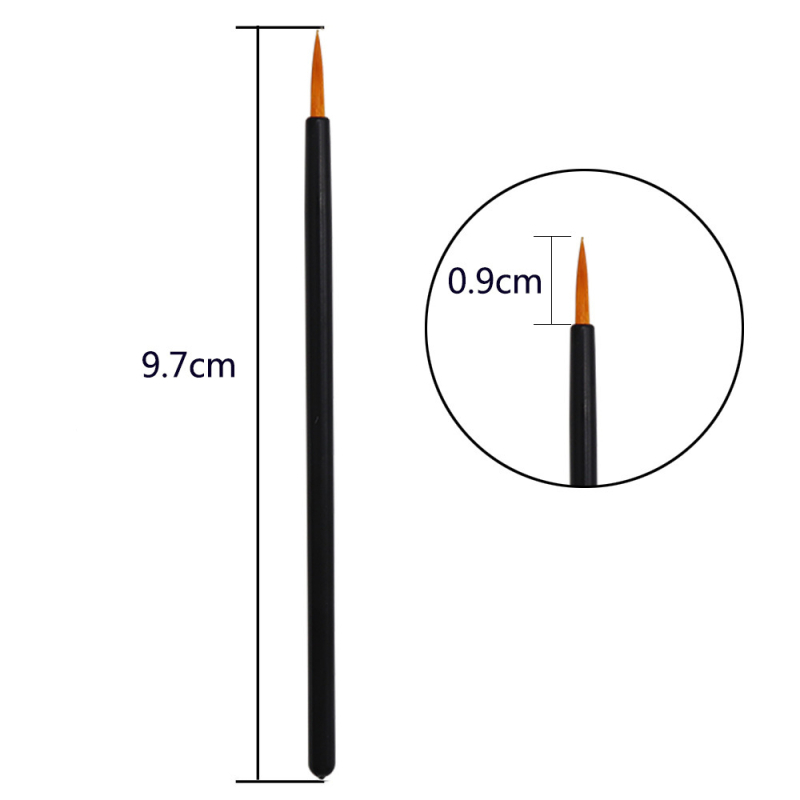 Četkica za eyeliner s poklopcem, vlaknaste četke, 50 komada u pakiranju, plastična drška, prijenosna