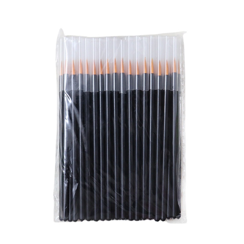 Četkica za eyeliner s poklopcem, vlaknaste četke, 50 komada u pakiranju, plastična drška, prijenosna