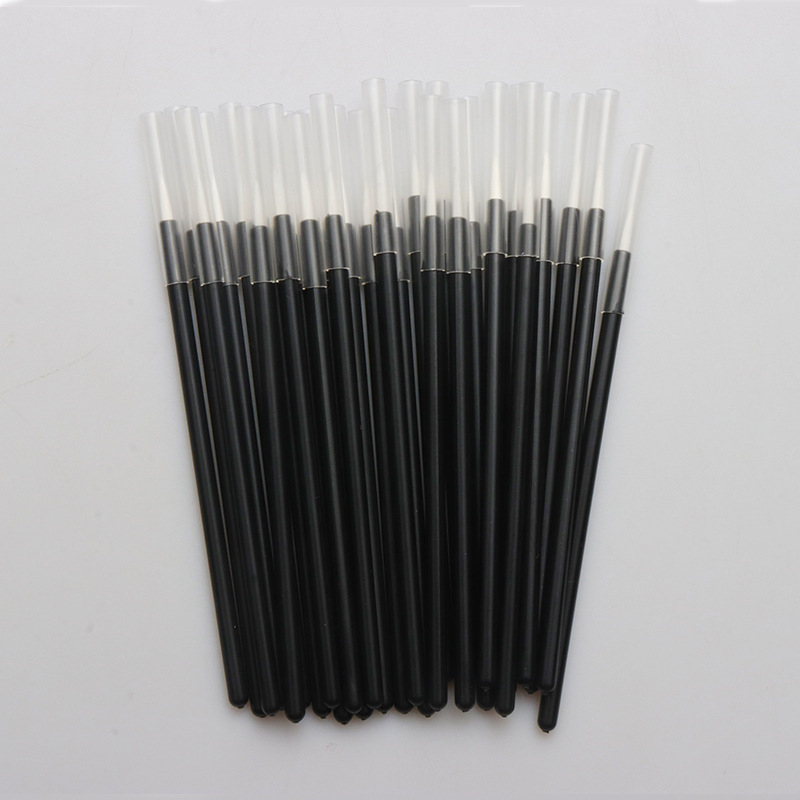 Četkica za eyeliner s poklopcem, vlaknaste četke, 50 komada u pakiranju, plastična drška, prijenosna