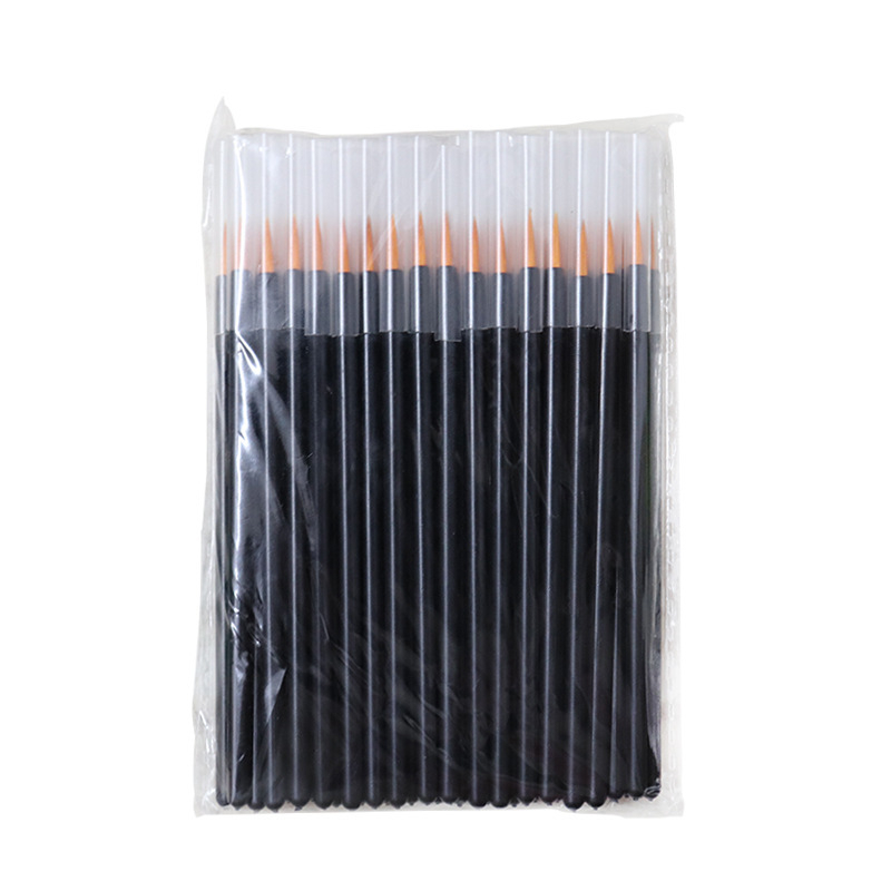 Četkica za eyeliner s poklopcem, vlaknaste četke, 50 komada u pakiranju, plastična drška, prijenosna