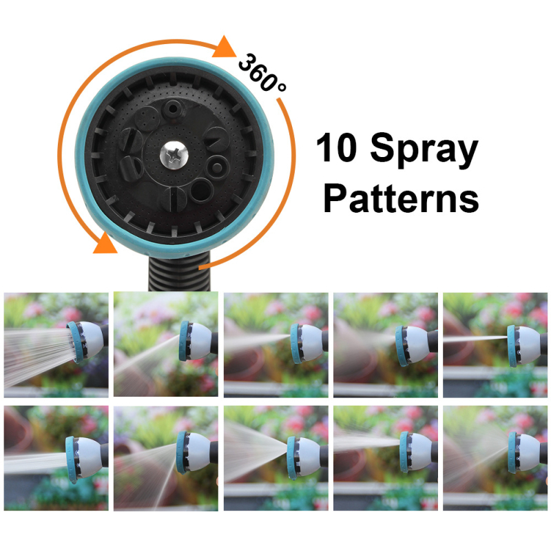 Τηλεσκοπικό πιστόλι νερού κήπου — κεφαλή πιστόλας ABS, λαβή από πλαστικό, απόσταση ψεκασμού 6–10, κατάλληλο για πότισμα λουλουδιών, πλύσιμο αυτοκινήτων, κήπο και κηπουρική, πίεση νερού εξαρτάται από την παροχή βρύσης