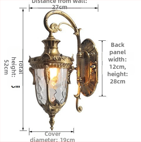 LED nástenné svetlo v európskom štýle pre vonkajšie aj vnútorné použitie, IP44 vodotesné, E27 základ, 220V, 6000 lm, 3000K