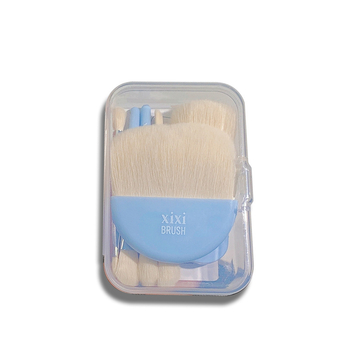 xixi set pensule machiaj, 6 bucăți, peri din fibre sintetice, mânere din plastic, portabil, ambalaj într-o cutie