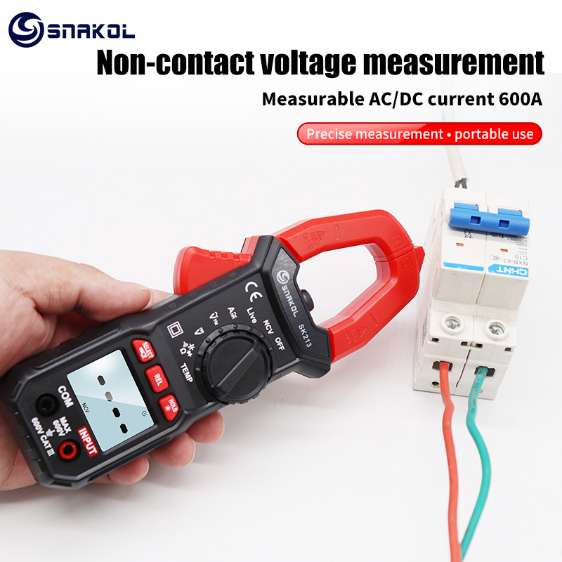 Kleštni ampermetar digitalni, potpuno automatski univerzalni mjerni instrument, pametni klešta ampermetar AC/DC 600A (600V, 60Ω)