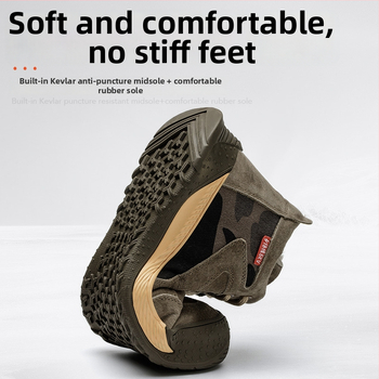 Izolované pracovné topánky s vysokým vrchným dielom z prasacej kože + plátno