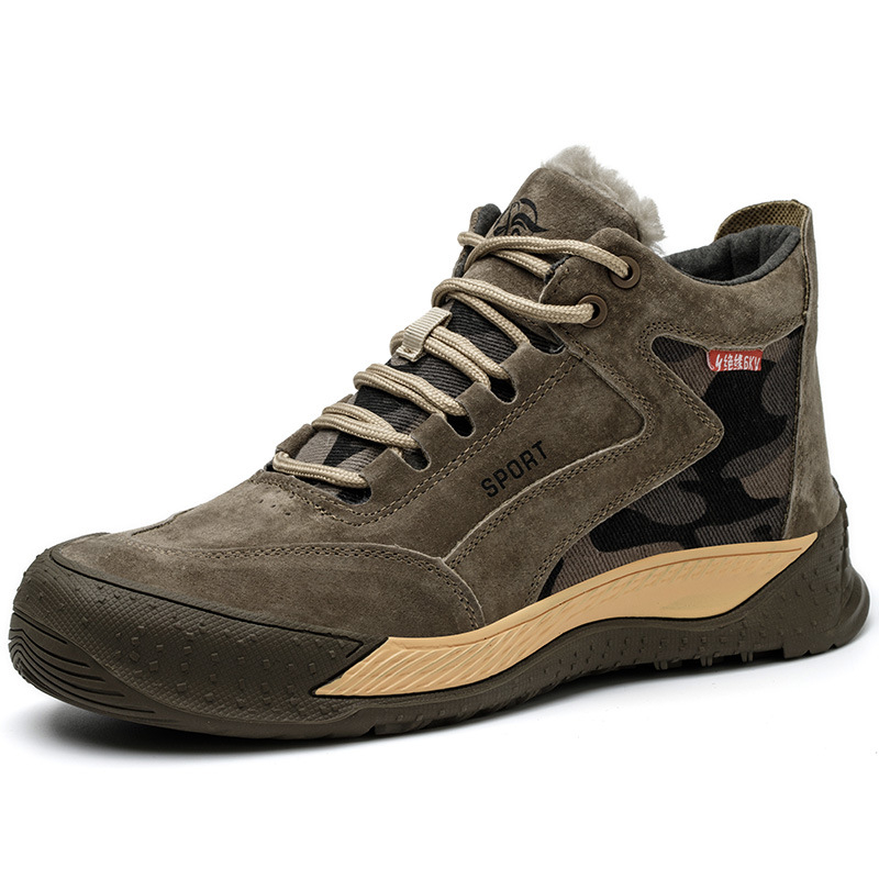 Pantofi de lucru izolați, înalți, din piele de porc + pânză