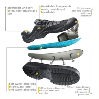 anboot pantofi de protecție din cauciuc izolați, cu partea superioară joasă, izolație 6kV, respirabili, antișoc și antiînțepare cu Kevlar